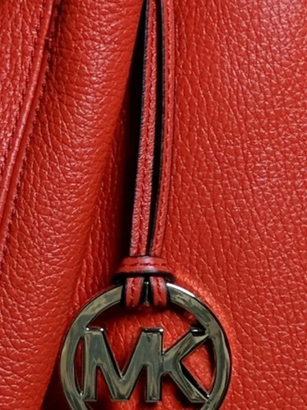 MICHAEL KORS TANGERINE LEATHER RING TOTE HOBO SHOULDER BAG SOFT LEATHER